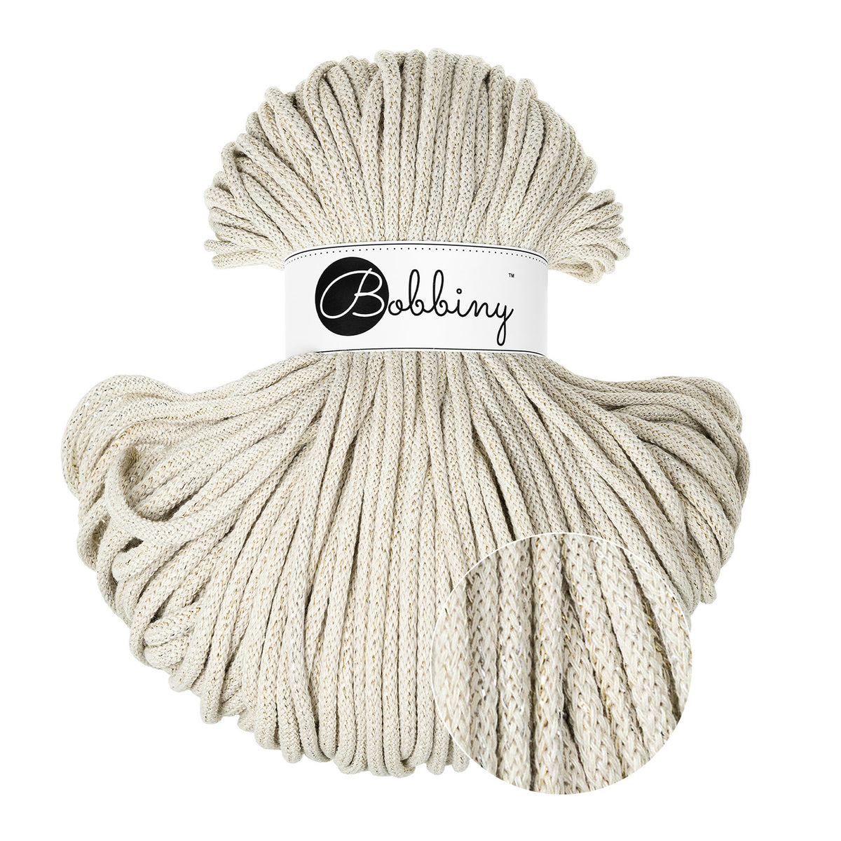 SHINY CASHMERE BEIGE Braided cord 5mm