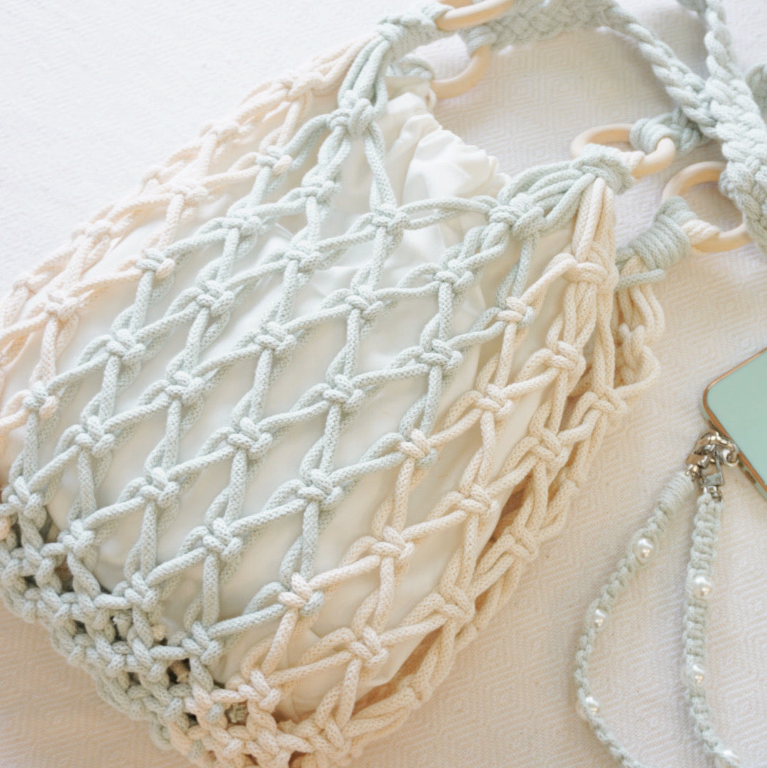 Macrame Net PMQ: Macramé Net Bag Workshop – Loveless Knots