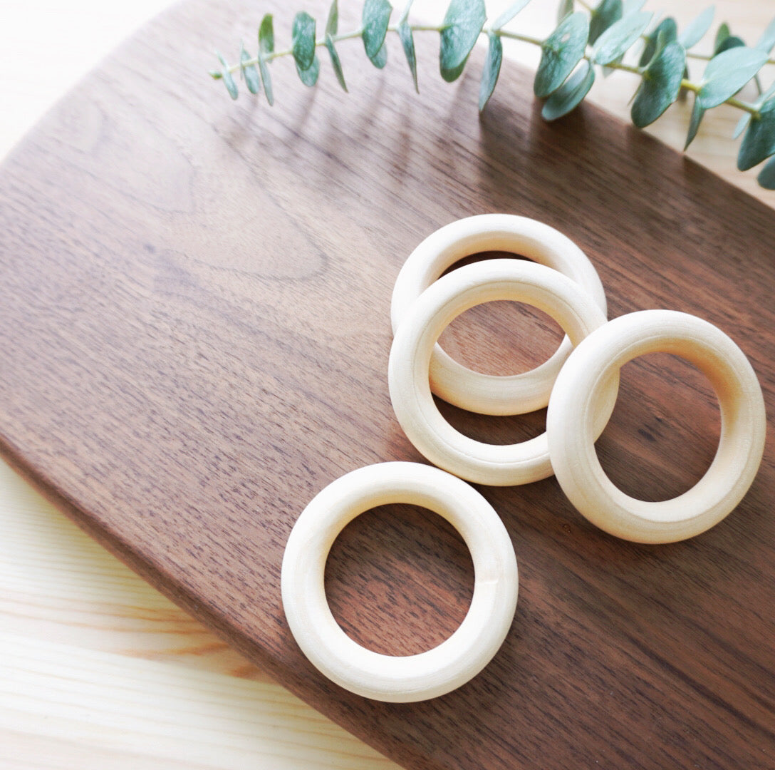 Wood Ring x 4 Pcs