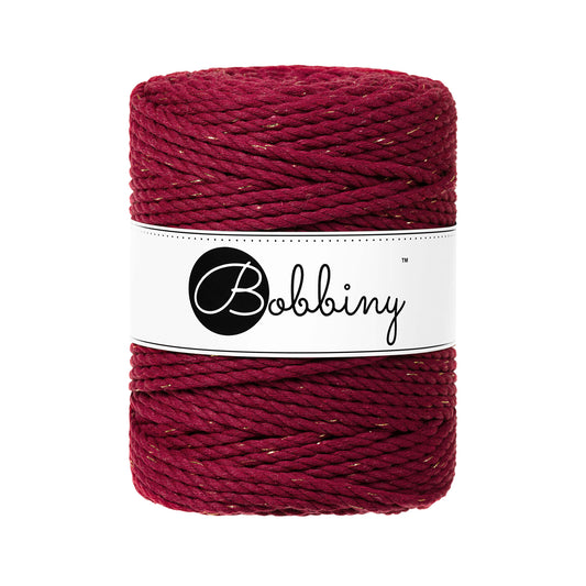GOLDEN WINE RED 3PLY Macrame rope 5mm